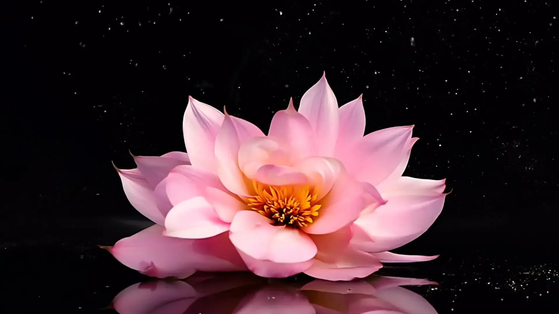 Graceful Lotus Flower Overlay for Yoga Logo Animation